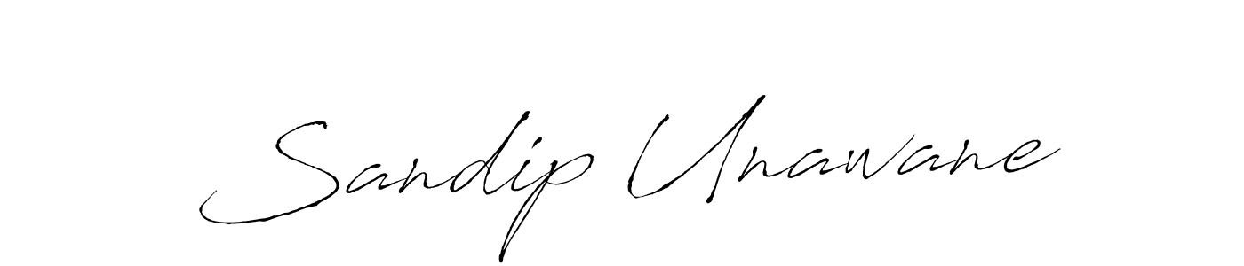 How to make Sandip Unawane name signature. Use Antro_Vectra style for creating short signs online. This is the latest handwritten sign. Sandip Unawane signature style 6 images and pictures png
