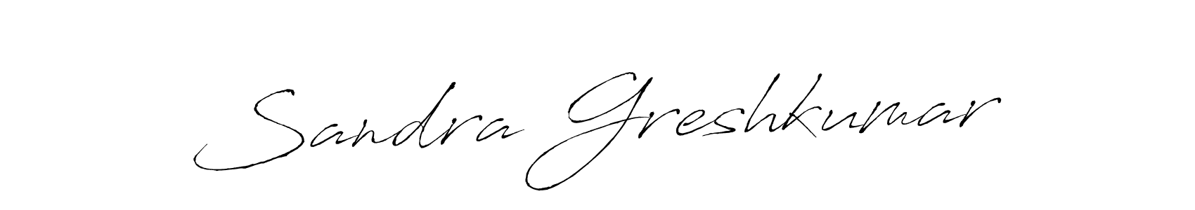 Sandra Greshkumar stylish signature style. Best Handwritten Sign (Antro_Vectra) for my name. Handwritten Signature Collection Ideas for my name Sandra Greshkumar. Sandra Greshkumar signature style 6 images and pictures png