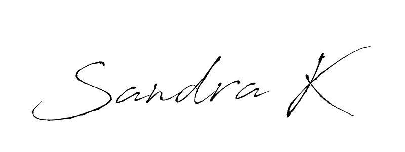 The best way (Antro_Vectra) to make a short signature is to pick only two or three words in your name. The name Sandra K include a total of six letters. For converting this name. Sandra K signature style 6 images and pictures png