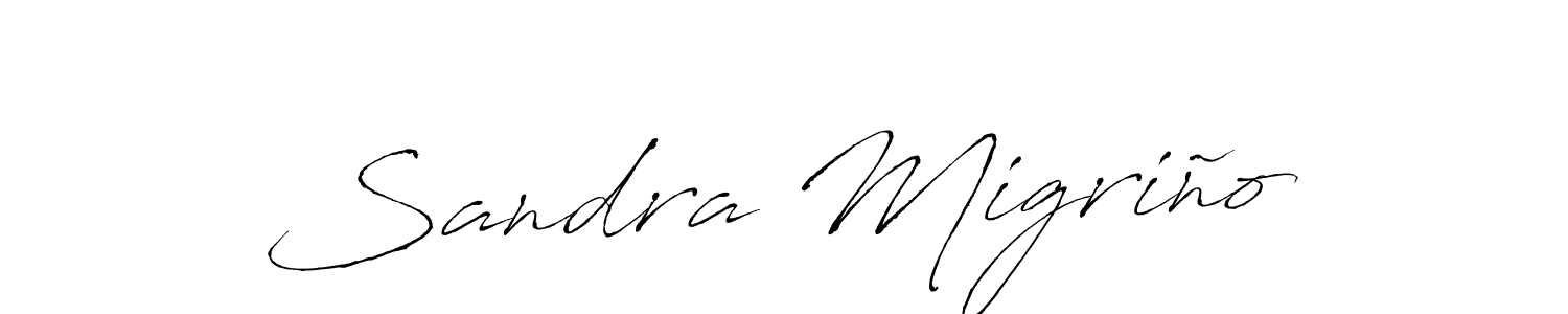 How to make Sandra Migriño name signature. Use Antro_Vectra style for creating short signs online. This is the latest handwritten sign. Sandra Migriño signature style 6 images and pictures png