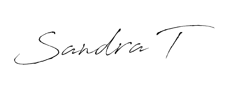 Sandra T stylish signature style. Best Handwritten Sign (Antro_Vectra) for my name. Handwritten Signature Collection Ideas for my name Sandra T. Sandra T signature style 6 images and pictures png