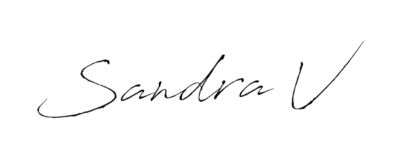 Make a beautiful signature design for name Sandra V. With this signature (Antro_Vectra) style, you can create a handwritten signature for free. Sandra V signature style 6 images and pictures png