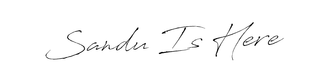 How to make Sandu Is Here signature? Antro_Vectra is a professional autograph style. Create handwritten signature for Sandu Is Here name. Sandu Is Here signature style 6 images and pictures png