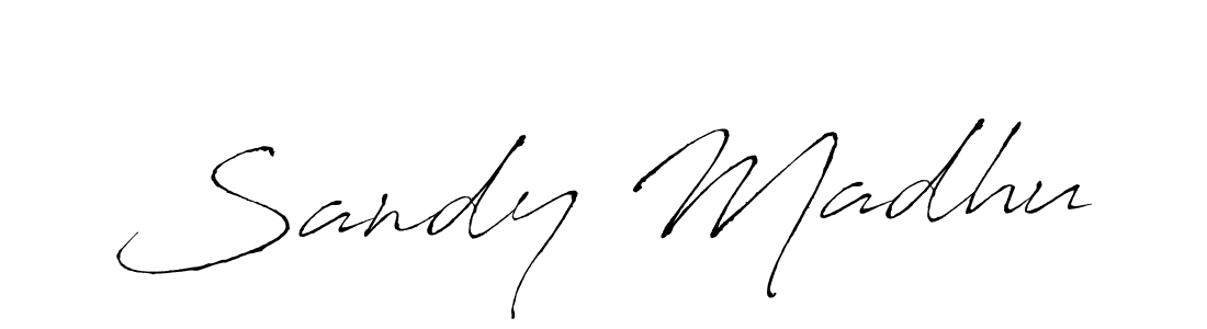 The best way (Antro_Vectra) to make a short signature is to pick only two or three words in your name. The name Sandy Madhu include a total of six letters. For converting this name. Sandy Madhu signature style 6 images and pictures png