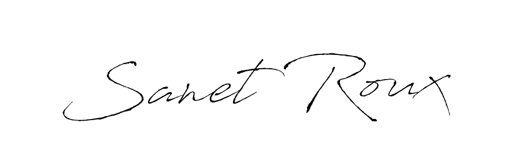 Similarly Antro_Vectra is the best handwritten signature design. Signature creator online .You can use it as an online autograph creator for name Sanet Roux. Sanet Roux signature style 6 images and pictures png