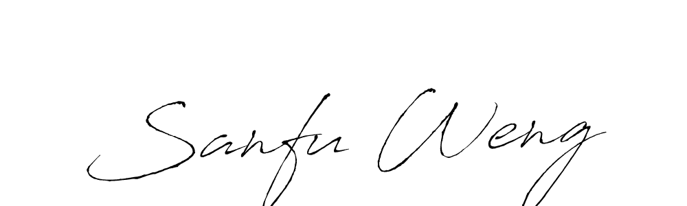 Also You can easily find your signature by using the search form. We will create Sanfu Weng name handwritten signature images for you free of cost using Antro_Vectra sign style. Sanfu Weng signature style 6 images and pictures png