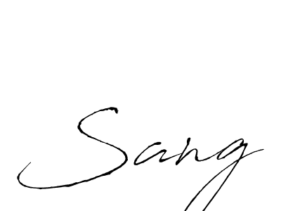 Design your own signature with our free online signature maker. With this signature software, you can create a handwritten (Antro_Vectra) signature for name Sang. Sang signature style 6 images and pictures png