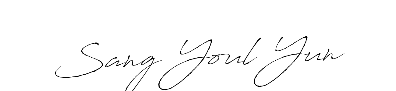 Create a beautiful signature design for name Sang Youl Yun. With this signature (Antro_Vectra) fonts, you can make a handwritten signature for free. Sang Youl Yun signature style 6 images and pictures png