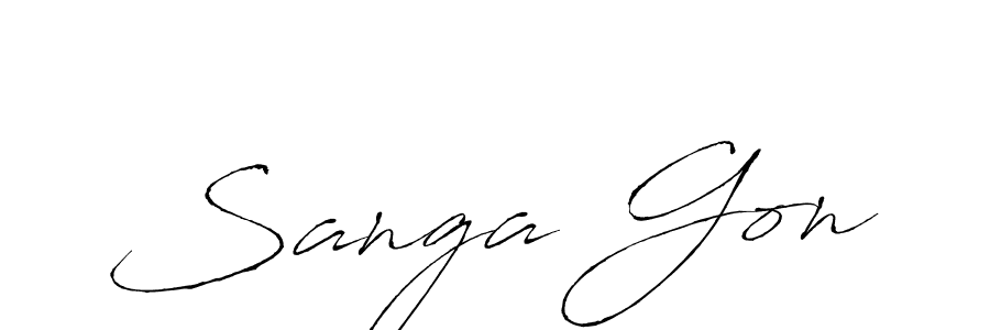 if you are searching for the best signature style for your name Sanga Gon. so please give up your signature search. here we have designed multiple signature styles  using Antro_Vectra. Sanga Gon signature style 6 images and pictures png