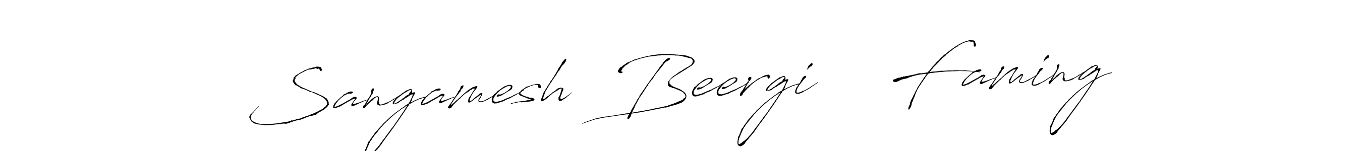 Similarly Antro_Vectra is the best handwritten signature design. Signature creator online .You can use it as an online autograph creator for name Sangamesh  Beergi    Faming. Sangamesh  Beergi    Faming signature style 6 images and pictures png