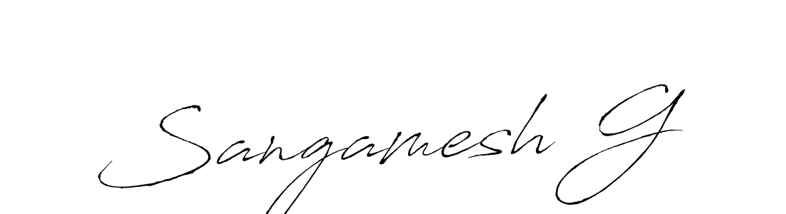 Make a beautiful signature design for name Sangamesh G. With this signature (Antro_Vectra) style, you can create a handwritten signature for free. Sangamesh G signature style 6 images and pictures png