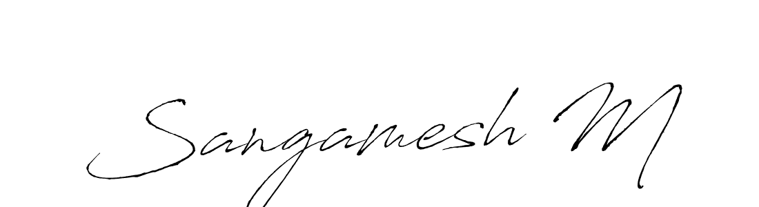 Use a signature maker to create a handwritten signature online. With this signature software, you can design (Antro_Vectra) your own signature for name Sangamesh M. Sangamesh M signature style 6 images and pictures png