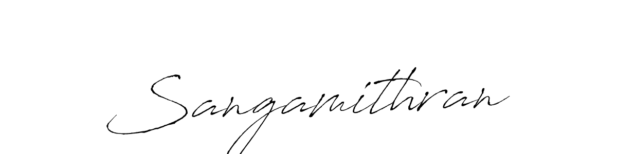 Make a beautiful signature design for name Sangamithran. With this signature (Antro_Vectra) style, you can create a handwritten signature for free. Sangamithran signature style 6 images and pictures png