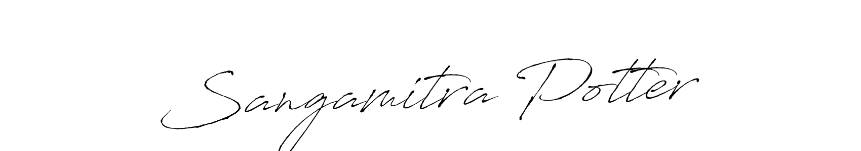 Make a beautiful signature design for name Sangamitra Potter. With this signature (Antro_Vectra) style, you can create a handwritten signature for free. Sangamitra Potter signature style 6 images and pictures png