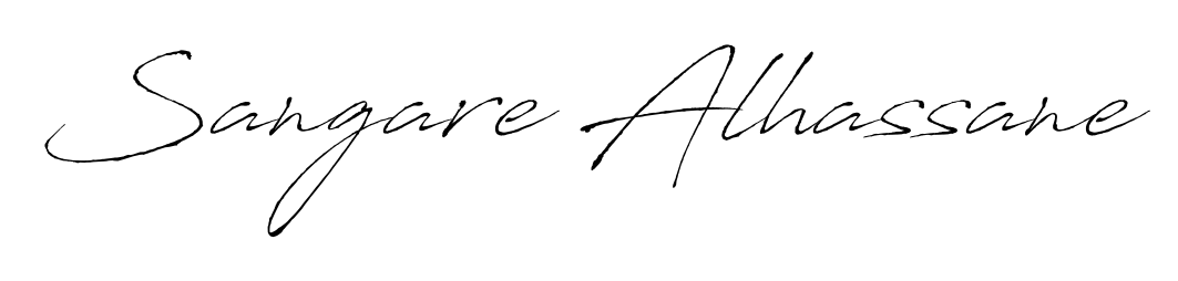 Generate high-definition signature styles for Sangare Alhassane. The Antro_Vectra typeface ensures crisp legibility and sophisticated design. Sangare Alhassane signature style 6 images and pictures png