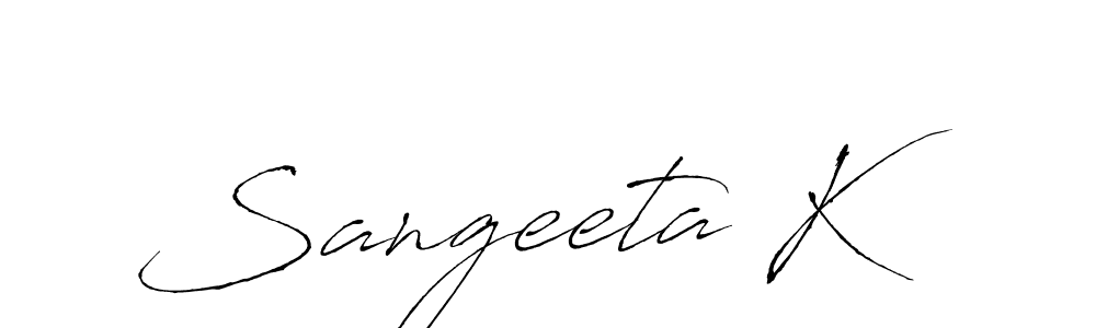 Design your own signature with our free online signature maker. With this signature software, you can create a handwritten (Antro_Vectra) signature for name Sangeeta K. Sangeeta K signature style 6 images and pictures png