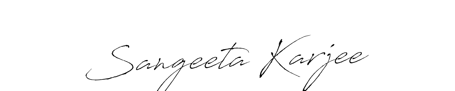 Make a beautiful signature design for name Sangeeta Karjee. With this signature (Antro_Vectra) style, you can create a handwritten signature for free. Sangeeta Karjee signature style 6 images and pictures png