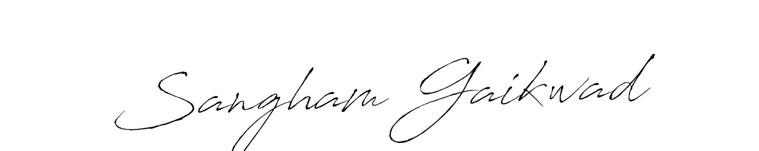 You should practise on your own different ways (Antro_Vectra) to write your name (Sangham Gaikwad) in signature. don't let someone else do it for you. Sangham Gaikwad signature style 6 images and pictures png