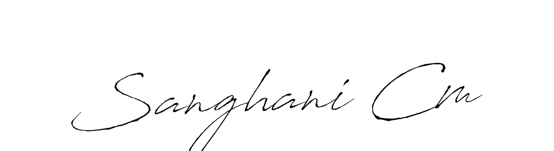 How to make Sanghani Cm name signature. Use Antro_Vectra style for creating short signs online. This is the latest handwritten sign. Sanghani Cm signature style 6 images and pictures png