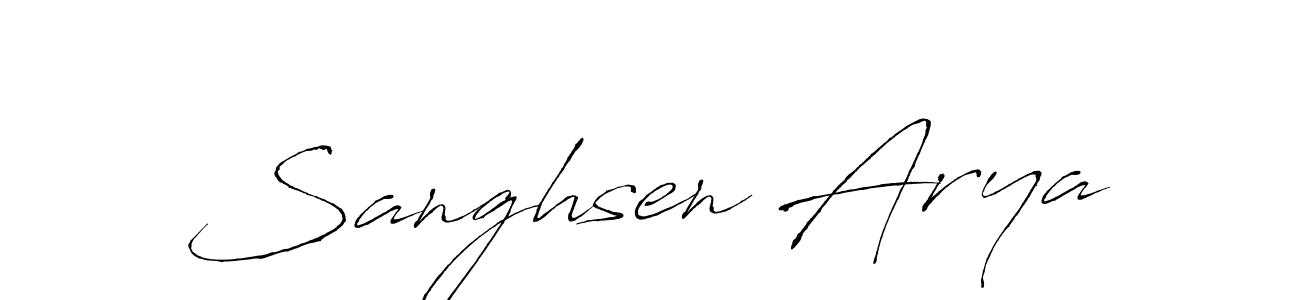 Design your own signature with our free online signature maker. With this signature software, you can create a handwritten (Antro_Vectra) signature for name Sanghsen Arya. Sanghsen Arya signature style 6 images and pictures png