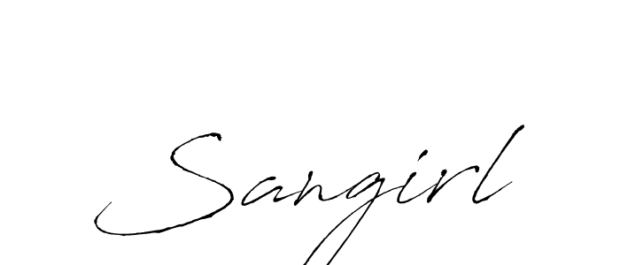 The best way (Antro_Vectra) to make a short signature is to pick only two or three words in your name. The name Sangirl include a total of six letters. For converting this name. Sangirl signature style 6 images and pictures png