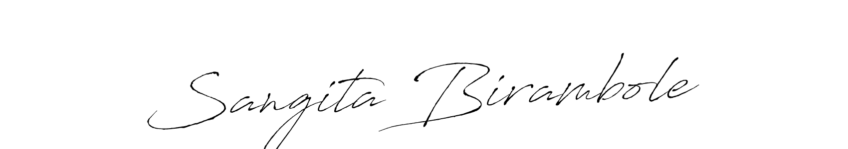 Design your own signature with our free online signature maker. With this signature software, you can create a handwritten (Antro_Vectra) signature for name Sangita Birambole. Sangita Birambole signature style 6 images and pictures png