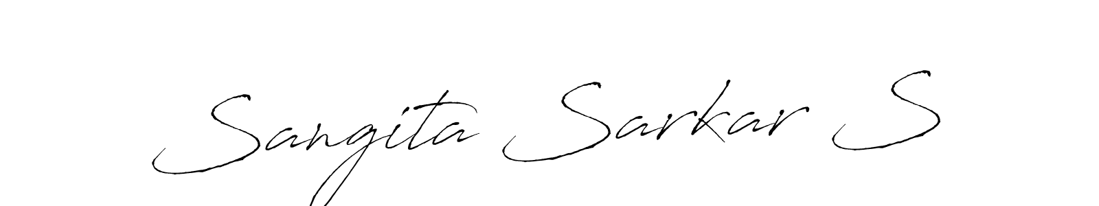 Similarly Antro_Vectra is the best handwritten signature design. Signature creator online .You can use it as an online autograph creator for name Sangita Sarkar S. Sangita Sarkar S signature style 6 images and pictures png