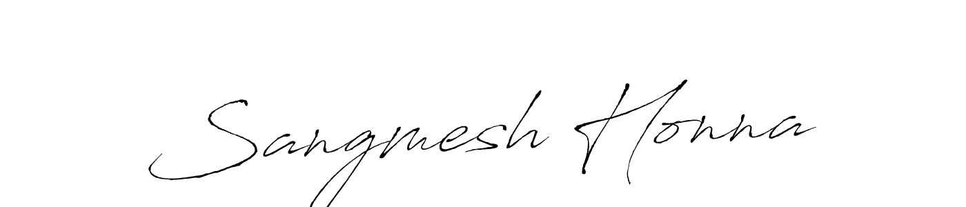 How to make Sangmesh Honna name signature. Use Antro_Vectra style for creating short signs online. This is the latest handwritten sign. Sangmesh Honna signature style 6 images and pictures png