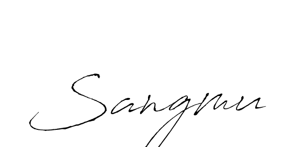 Make a beautiful signature design for name Sangmu. With this signature (Antro_Vectra) style, you can create a handwritten signature for free. Sangmu signature style 6 images and pictures png