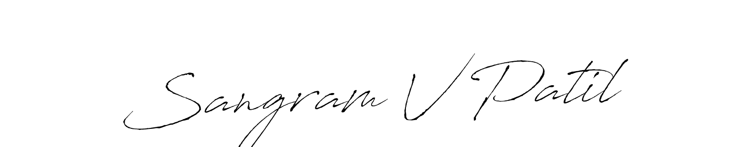 You should practise on your own different ways (Antro_Vectra) to write your name (Sangram V Patil) in signature. don't let someone else do it for you. Sangram V Patil signature style 6 images and pictures png