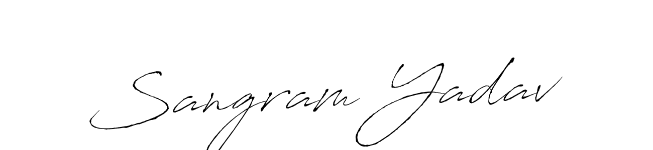 The best way (Antro_Vectra) to make a short signature is to pick only two or three words in your name. The name Sangram Yadav include a total of six letters. For converting this name. Sangram Yadav signature style 6 images and pictures png