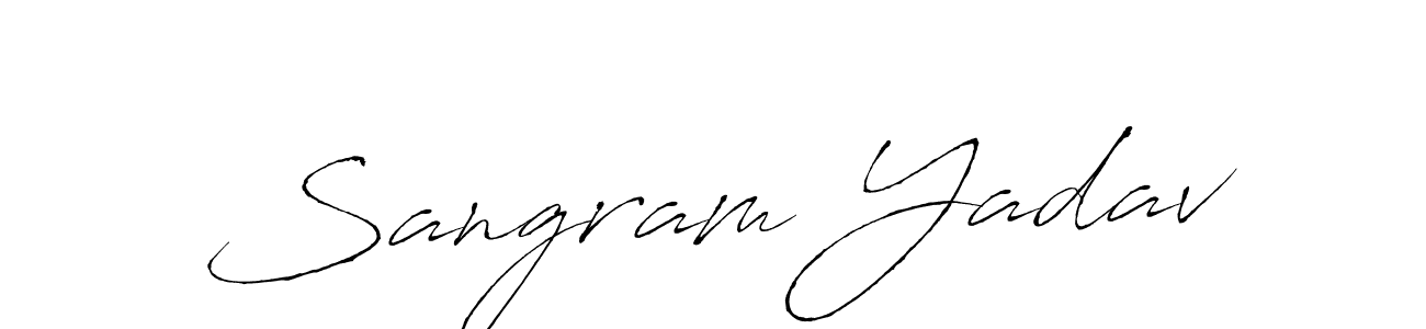 The best way (Antro_Vectra) to make a short signature is to pick only two or three words in your name. The name Sangram Yadav include a total of six letters. For converting this name. Sangram Yadav signature style 6 images and pictures png