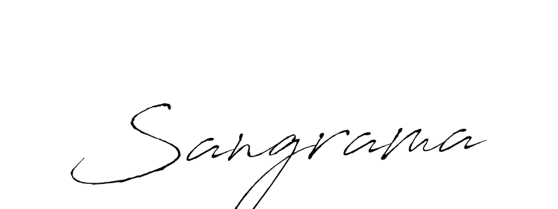 How to make Sangrama signature? Antro_Vectra is a professional autograph style. Create handwritten signature for Sangrama name. Sangrama signature style 6 images and pictures png