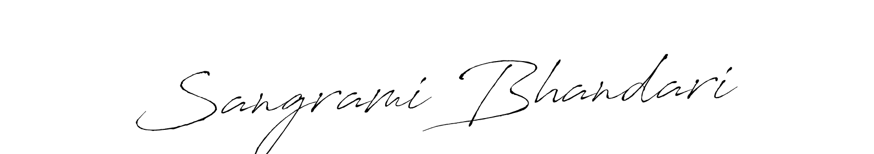 You should practise on your own different ways (Antro_Vectra) to write your name (Sangrami Bhandari) in signature. don't let someone else do it for you. Sangrami Bhandari signature style 6 images and pictures png