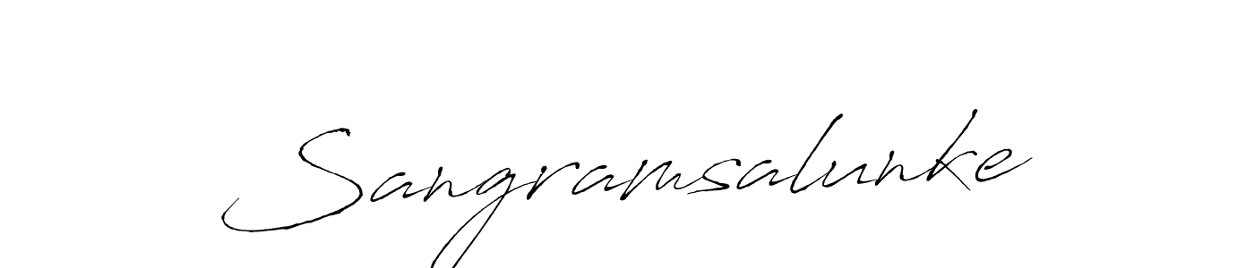 How to make Sangramsalunke name signature. Use Antro_Vectra style for creating short signs online. This is the latest handwritten sign. Sangramsalunke signature style 6 images and pictures png