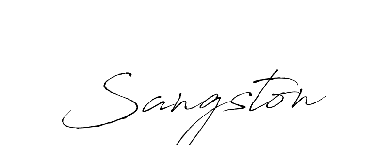 Create a beautiful signature design for name Sangston. With this signature (Antro_Vectra) fonts, you can make a handwritten signature for free. Sangston signature style 6 images and pictures png