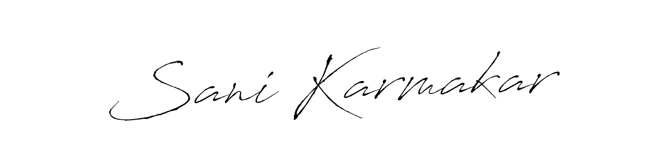 How to make Sani Karmakar signature? Antro_Vectra is a professional autograph style. Create handwritten signature for Sani Karmakar name. Sani Karmakar signature style 6 images and pictures png