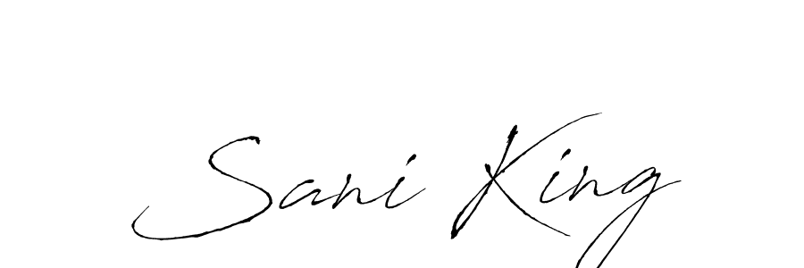 Make a beautiful signature design for name Sani King. With this signature (Antro_Vectra) style, you can create a handwritten signature for free. Sani King signature style 6 images and pictures png