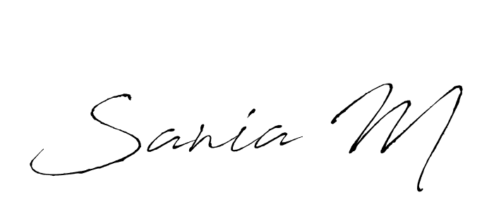 Similarly Antro_Vectra is the best handwritten signature design. Signature creator online .You can use it as an online autograph creator for name Sania M. Sania M signature style 6 images and pictures png