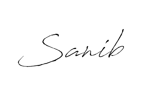 Use a signature maker to create a handwritten signature online. With this signature software, you can design (Antro_Vectra) your own signature for name Sanib. Sanib signature style 6 images and pictures png