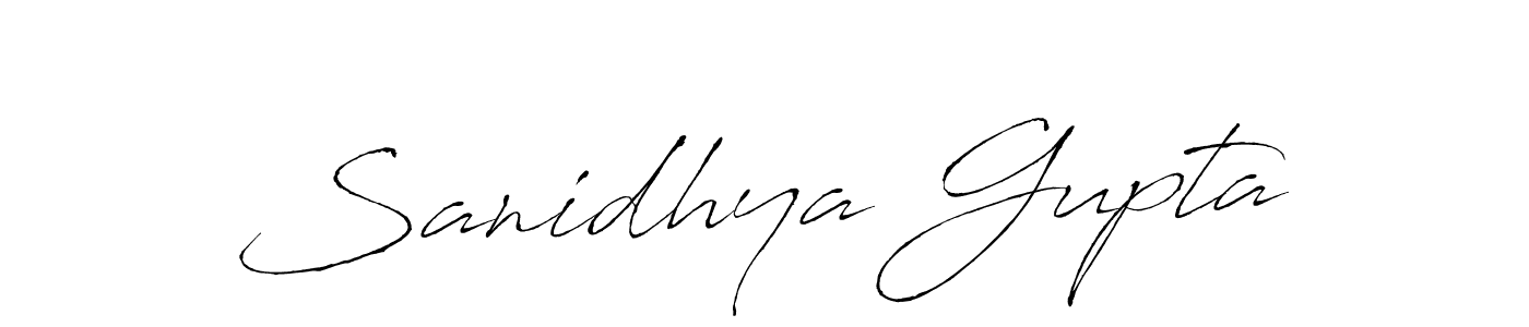 Make a beautiful signature design for name Sanidhya Gupta. With this signature (Antro_Vectra) style, you can create a handwritten signature for free. Sanidhya Gupta signature style 6 images and pictures png