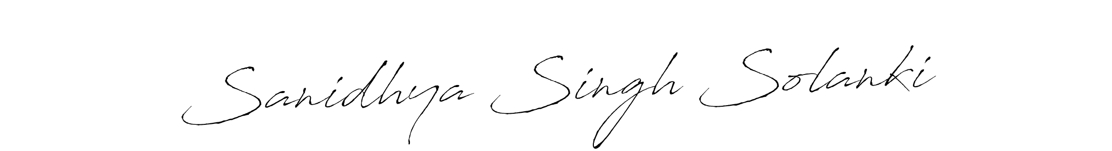 Make a beautiful signature design for name Sanidhya Singh Solanki. With this signature (Antro_Vectra) style, you can create a handwritten signature for free. Sanidhya Singh Solanki signature style 6 images and pictures png