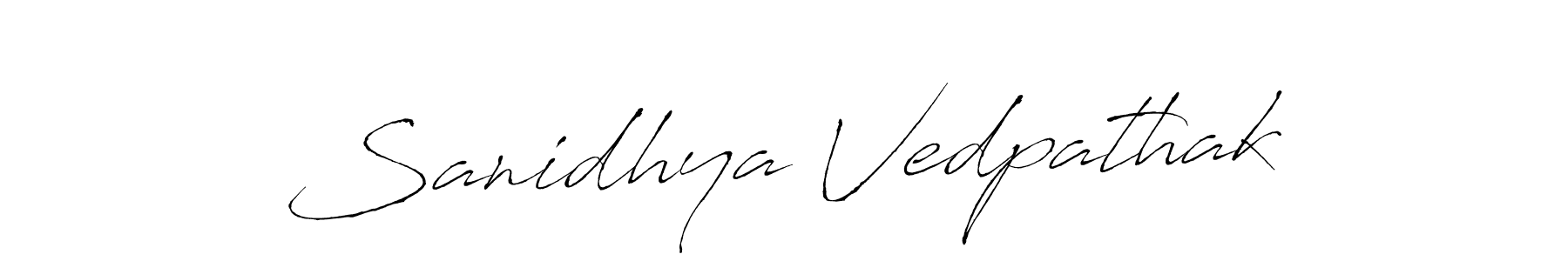 Create a beautiful signature design for name Sanidhya Vedpathak. With this signature (Antro_Vectra) fonts, you can make a handwritten signature for free. Sanidhya Vedpathak signature style 6 images and pictures png