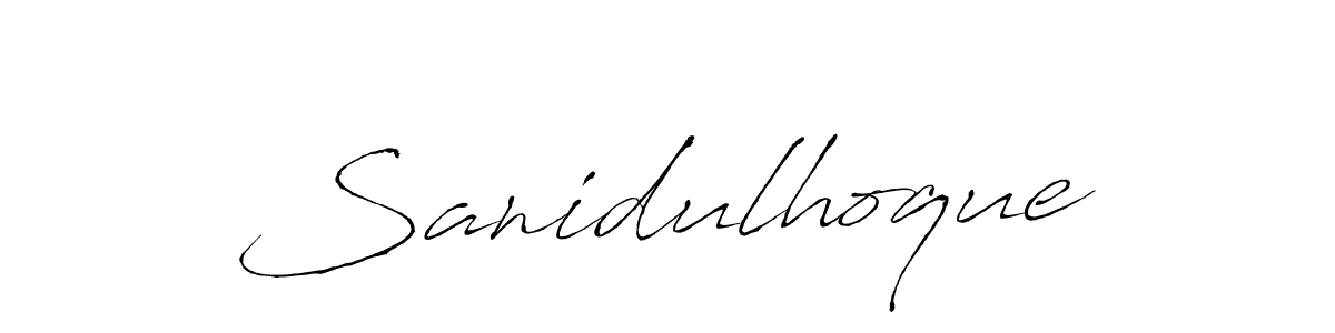 Use a signature maker to create a handwritten signature online. With this signature software, you can design (Antro_Vectra) your own signature for name Sanidulhoque. Sanidulhoque signature style 6 images and pictures png