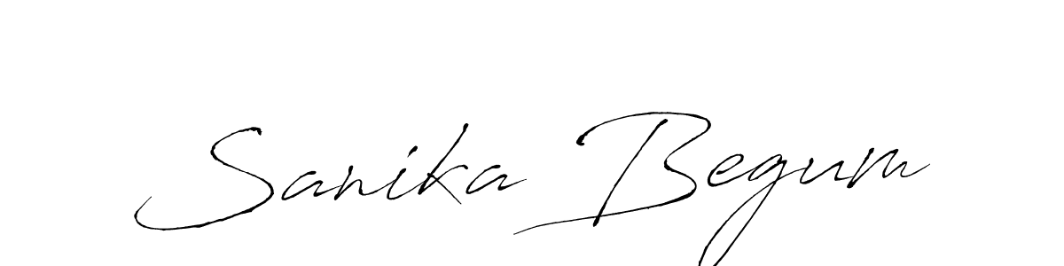 How to make Sanika Begum name signature. Use Antro_Vectra style for creating short signs online. This is the latest handwritten sign. Sanika Begum signature style 6 images and pictures png