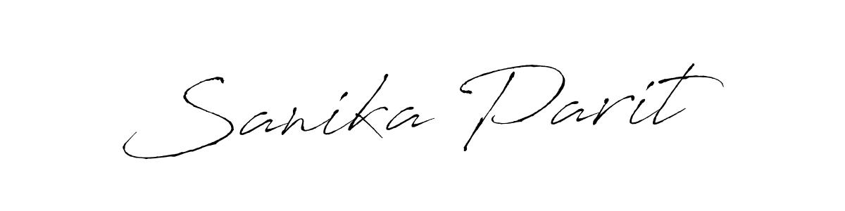 You should practise on your own different ways (Antro_Vectra) to write your name (Sanika Parit) in signature. don't let someone else do it for you. Sanika Parit signature style 6 images and pictures png