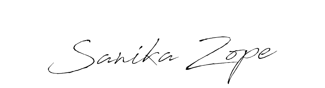 Make a beautiful signature design for name Sanika Zope. With this signature (Antro_Vectra) style, you can create a handwritten signature for free. Sanika Zope signature style 6 images and pictures png