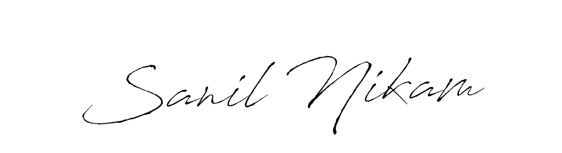 The best way (Antro_Vectra) to make a short signature is to pick only two or three words in your name. The name Sanil Nikam include a total of six letters. For converting this name. Sanil Nikam signature style 6 images and pictures png