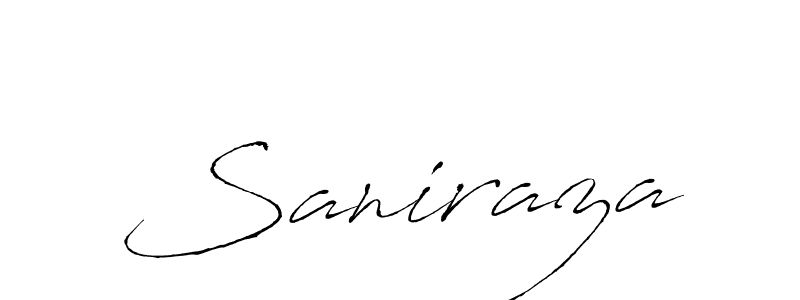 Use a signature maker to create a handwritten signature online. With this signature software, you can design (Antro_Vectra) your own signature for name Saniraza. Saniraza signature style 6 images and pictures png