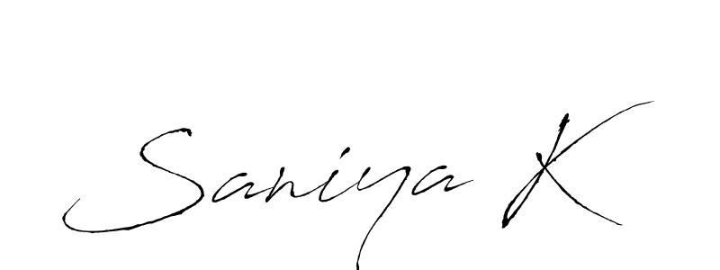 Use a signature maker to create a handwritten signature online. With this signature software, you can design (Antro_Vectra) your own signature for name Saniya K. Saniya K signature style 6 images and pictures png